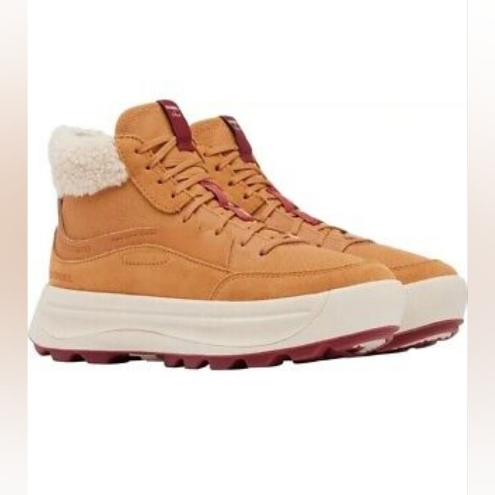 🌻Sorel X Calia Ona 503 Mid Cozy Sneaker Boot, CanynGld/Bleached Ceramic Size 11 - Picture 2 of 14